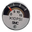 Used Lot of 4 SMC G15-P10-N01 Pressure Gauge, ø15mm, 0-150PSI, 1/8in NPT, 10-32 Port
