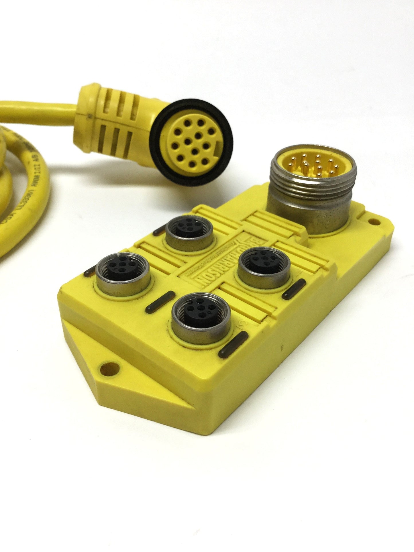 Used Brad Harrison BTY401N-FBB Junction Splitter Box 4-Port, M12 5-Pole, 4-Wire, NPN