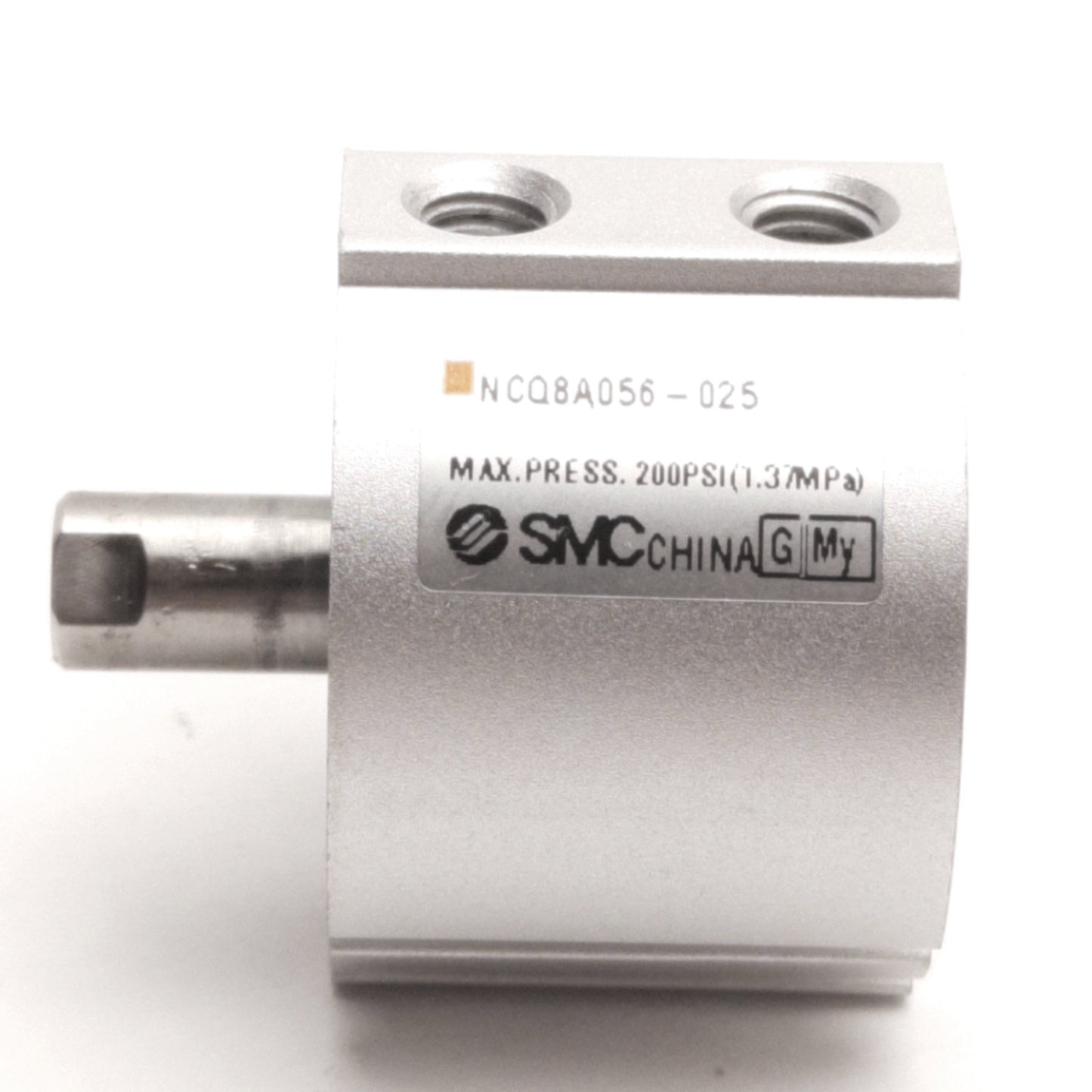 Used SMC NCQ8A056-025 Compact Cylinder, Stroke: 1/4", Bore: 9/16", Ports: 10-32