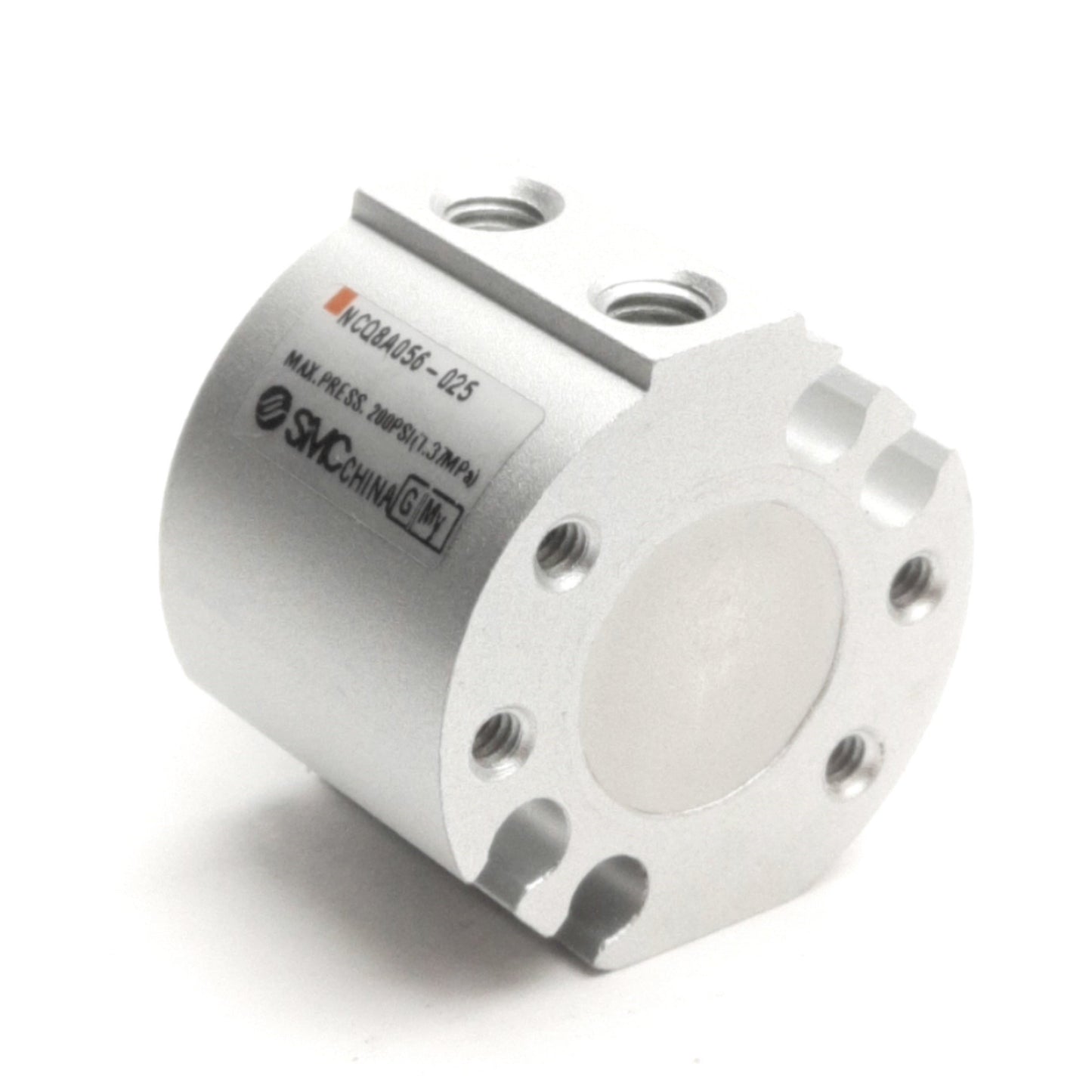 Used SMC NCQ8A056-025 Compact Cylinder, Stroke: 1/4", Bore: 9/16", Ports: 10-32