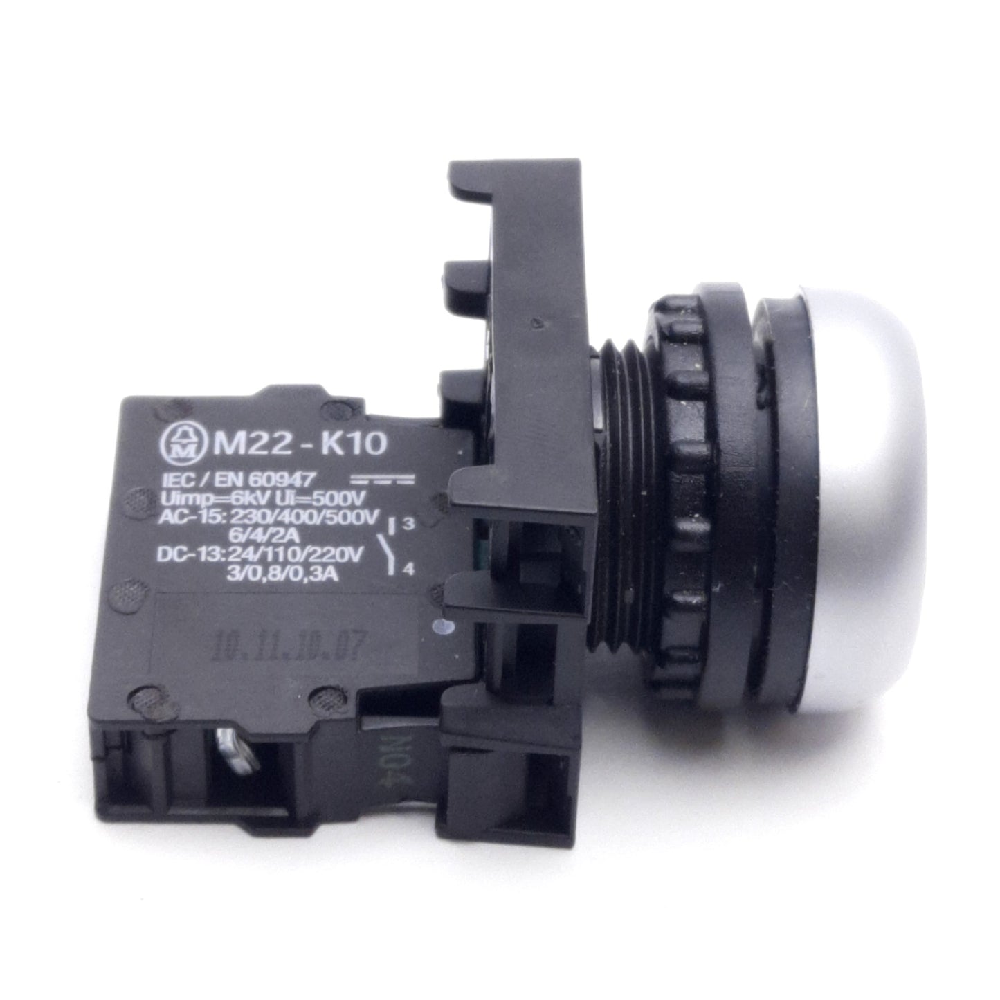 Used Moeller M22-D-R-K10 22mm Pushbutton, Red, 1NO Contact, Flush/Momentary