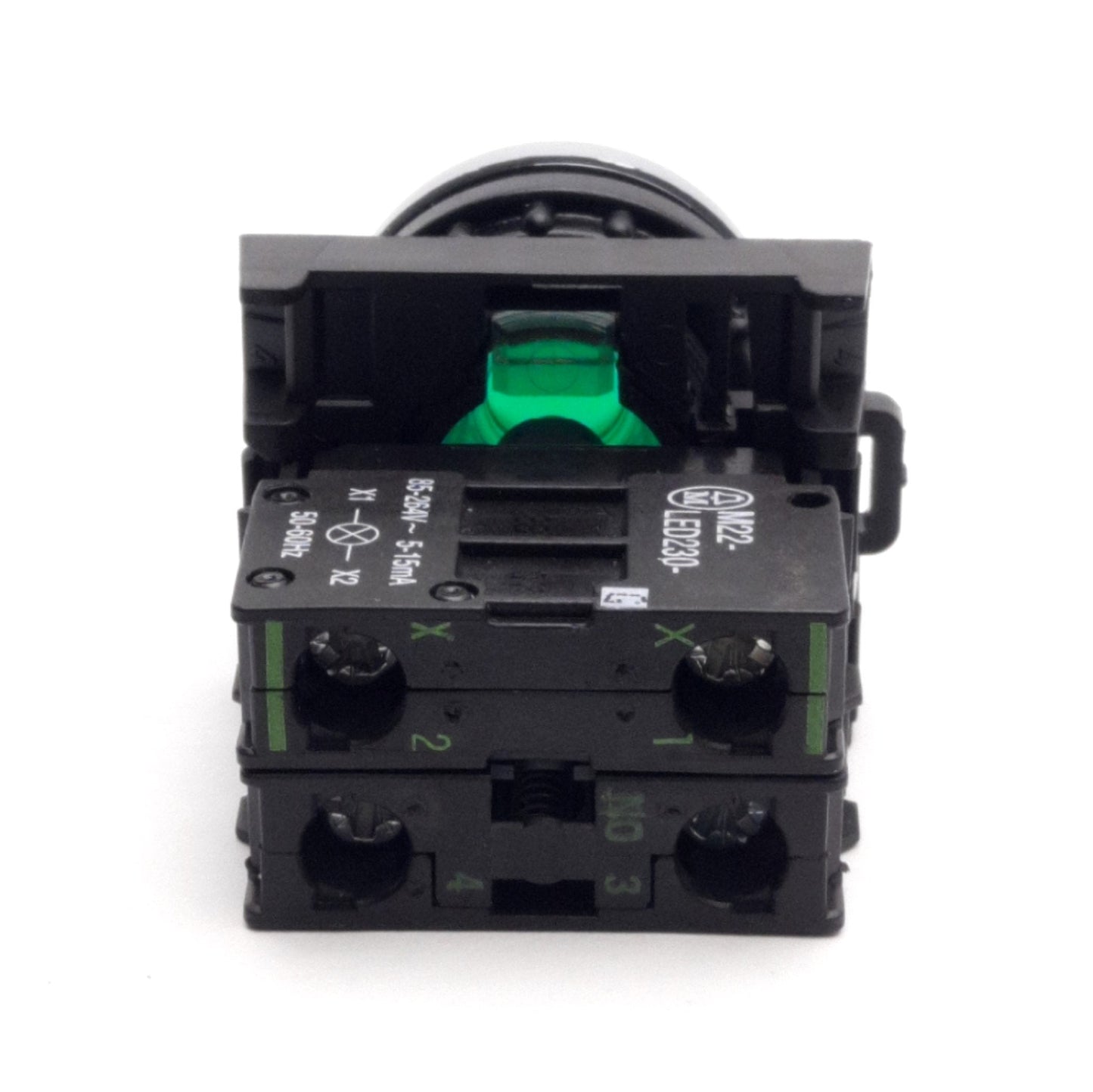 Used Moeller M22-DL-G-K10-230-G 22mm Pushbutton, 1NO Contact, Flush/Momentary