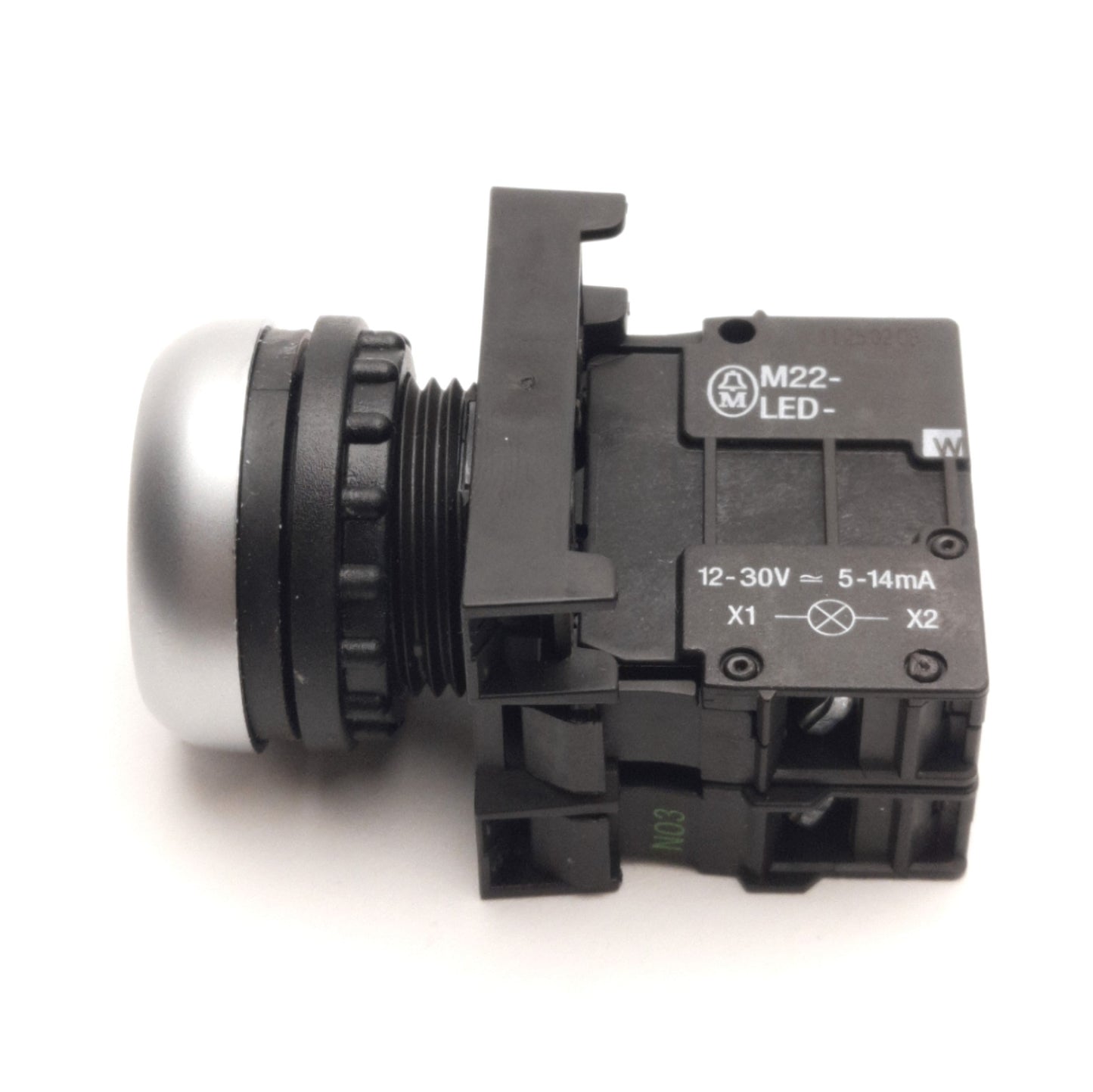 Used Moeller M22-DL-B-K10-W 22mm Pushbutton, 1NO Contact, Flush/Momentary