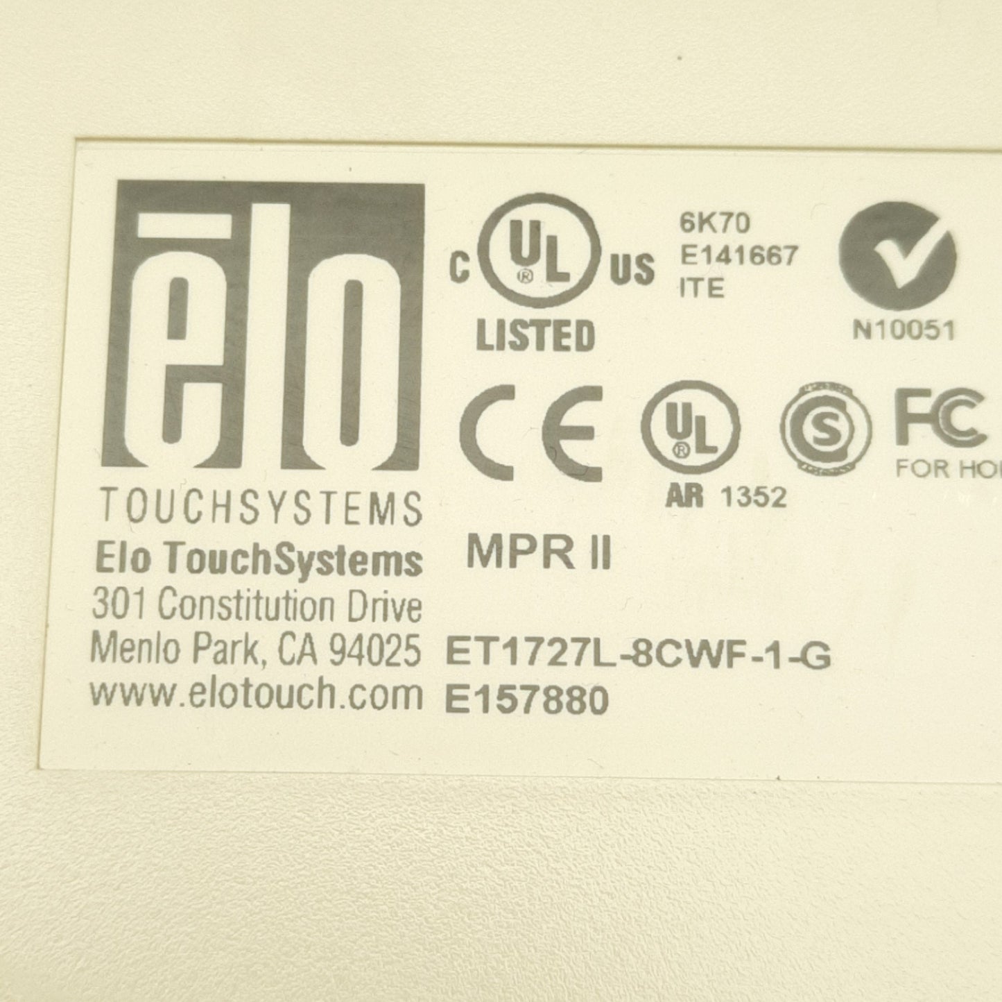 Used Elo E157880 LCD IntelliTouch Monitor, 17", 1280x1024, VGA/DVI, USB, 100mm Vesa