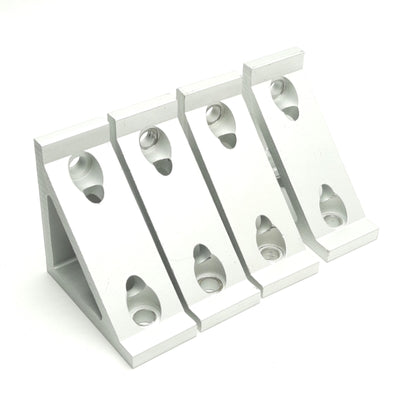 Used Lot of 4 Parker 20-102 Machined Aluminum Extrusion Gusset Angle Bracket 40 Ser