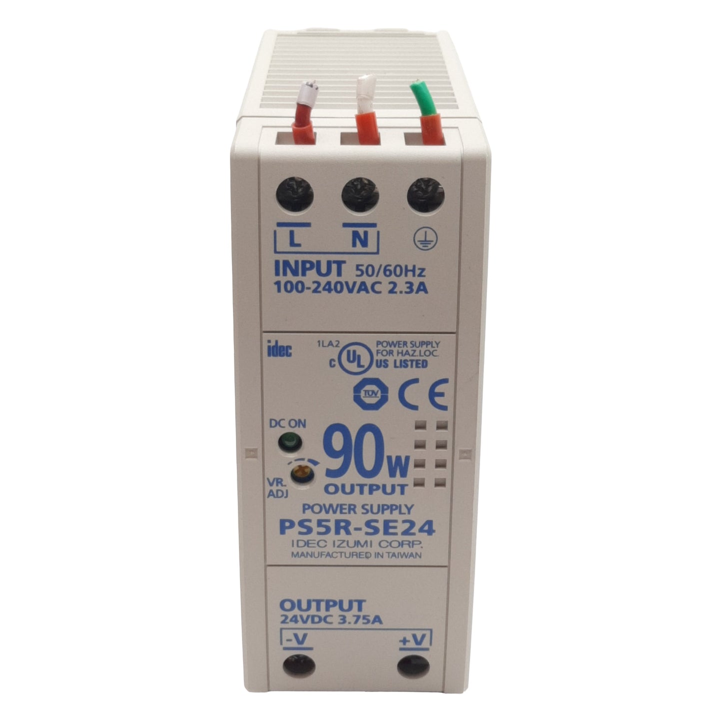 Used Idec PS5R-SE24 DC Power Supply PS5R Slim Line 100-240VAC, 2.3A, 90W 24VDC 3.75A