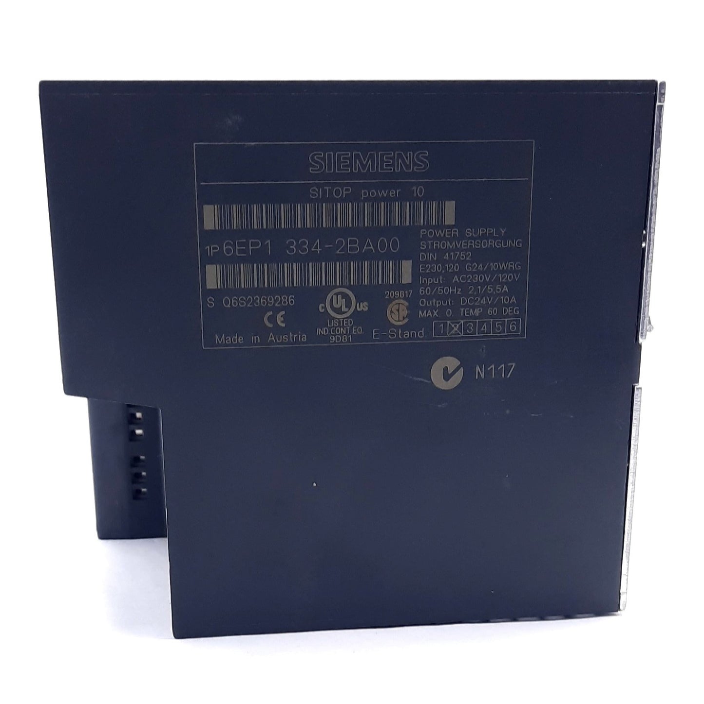 Used Siemens 6EP1334-2BA00 Power Supply Module 120/230VAC, 2.1/5.5A, 24VDC, 10A