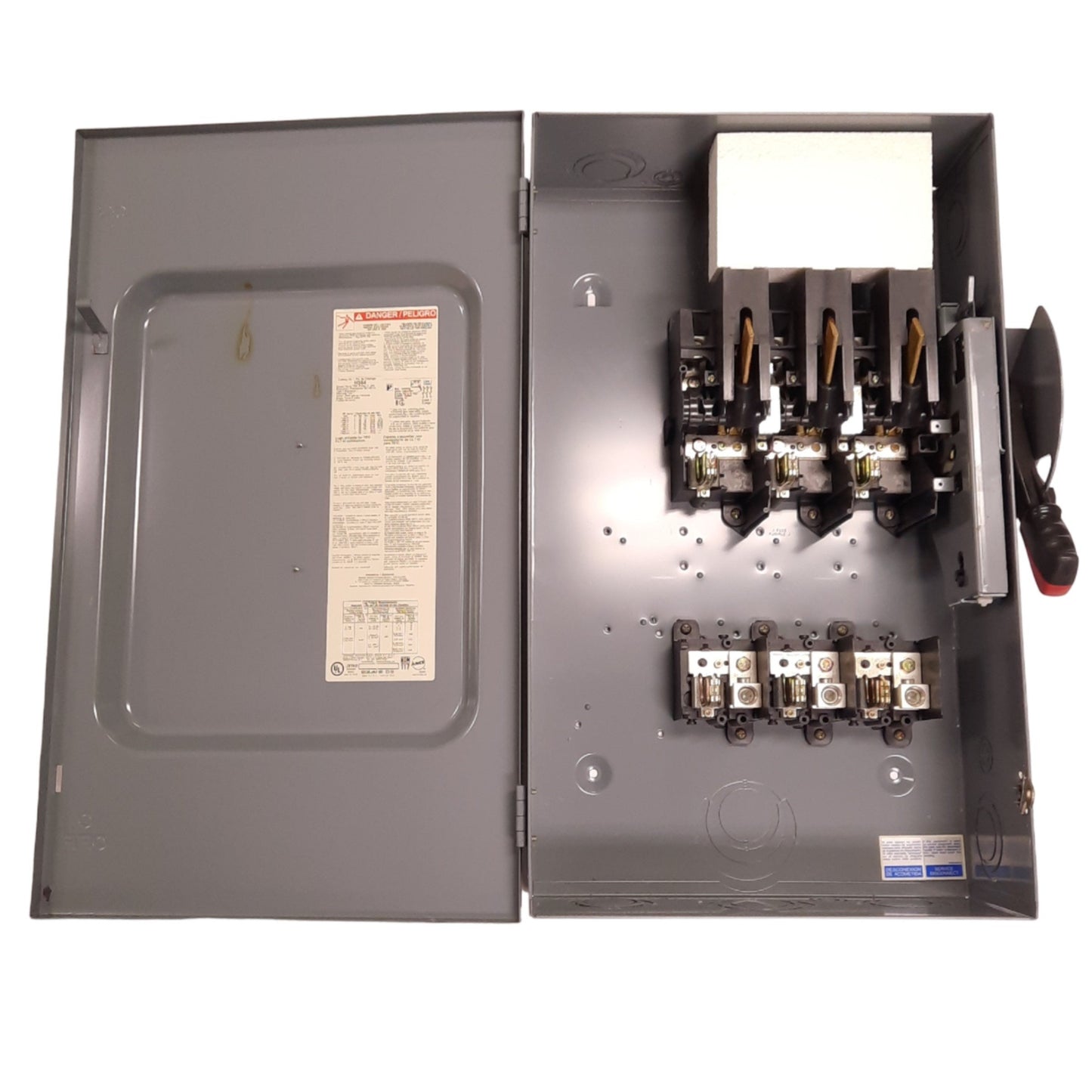 New – Open box Square D H364 Heavy Duty Fusible Safety Switch, 3-Pole, 200A 600VAC/DC, NEMA 1