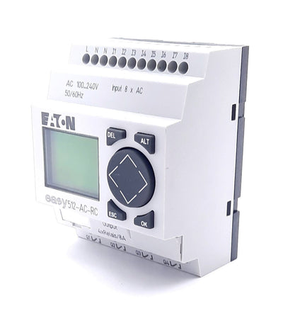 New Moeller EASY512-AC-RC Programmable Relay, 100-240VAC, 8x Inputs, 4x Outputs, DIN