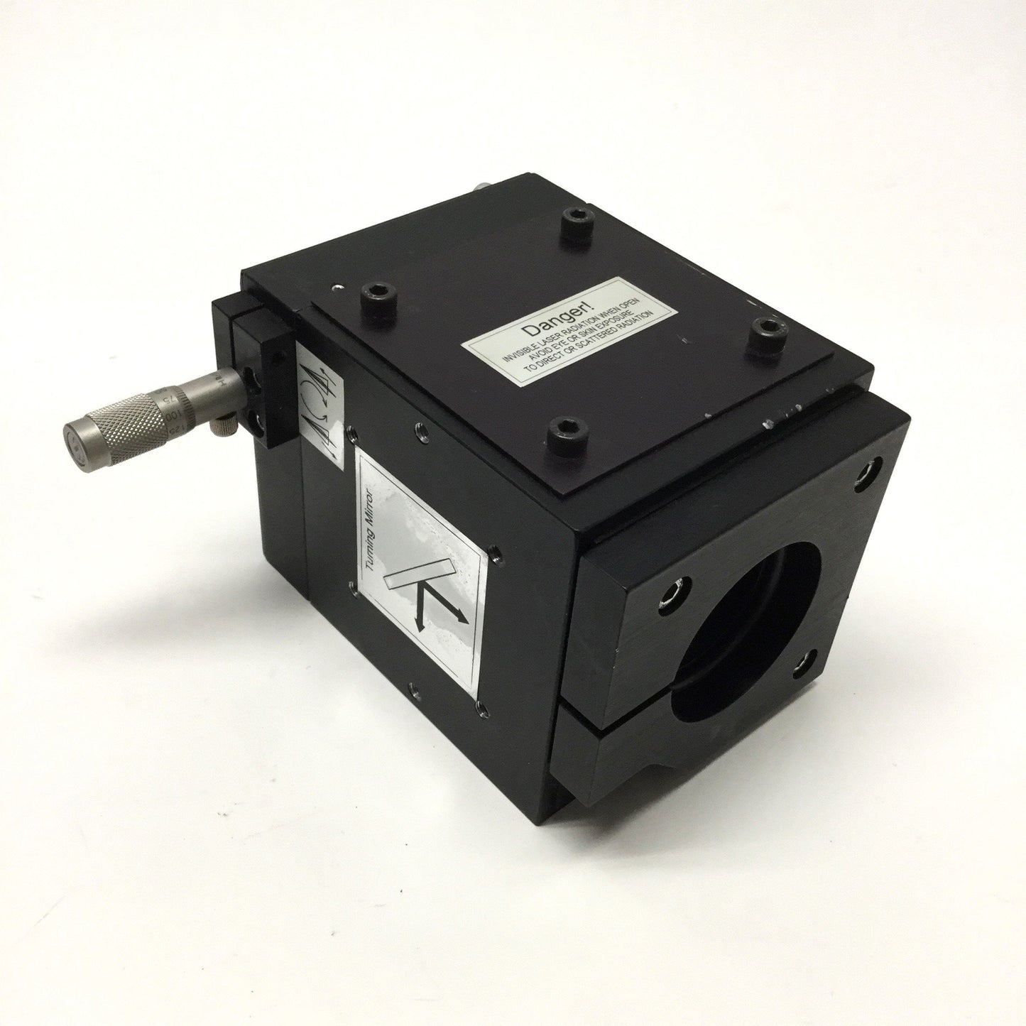 Used Spiricon Cube-Mount Adjustable Turning Mirror for YAG Laser Optics w/Micrometers