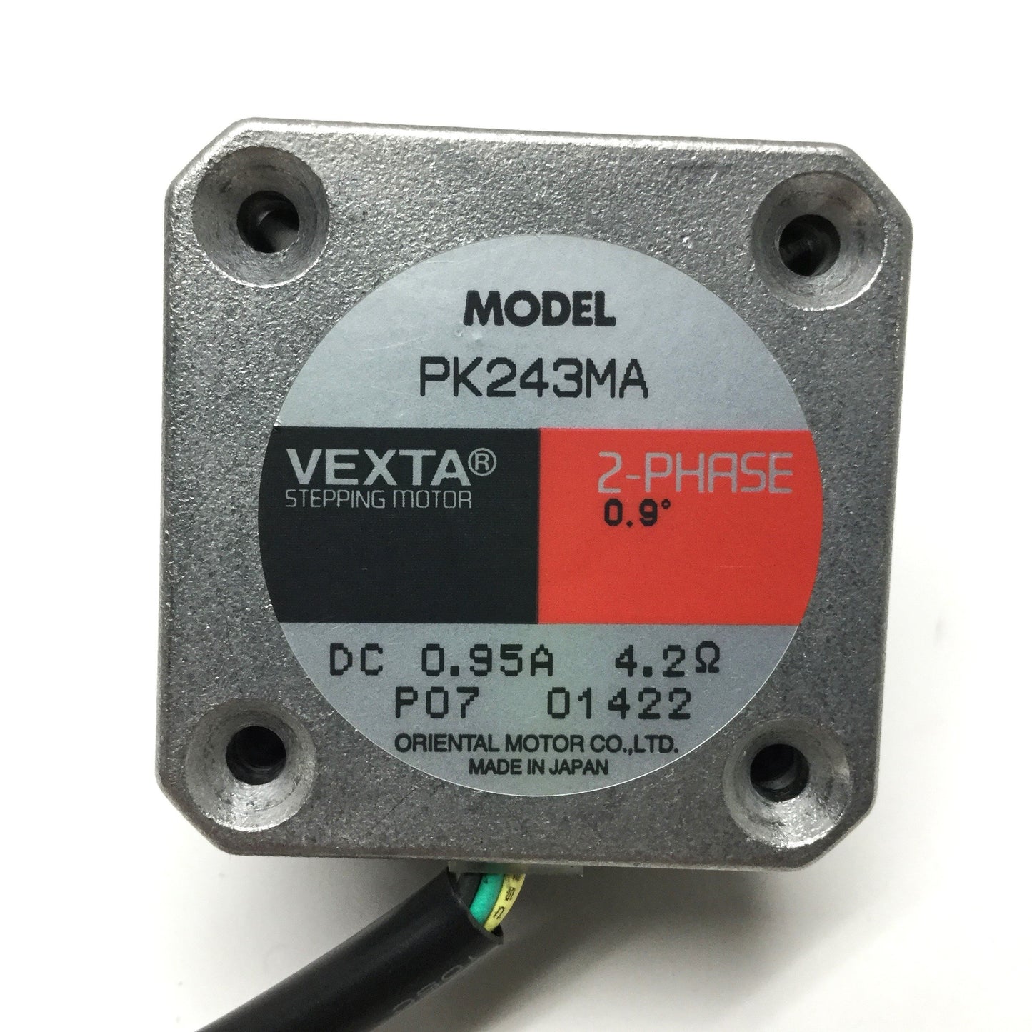 Used Oriental PK243MA Vexta Stepping Motor, 2-Phase, 0.9° Step Angle, 42mm Frame