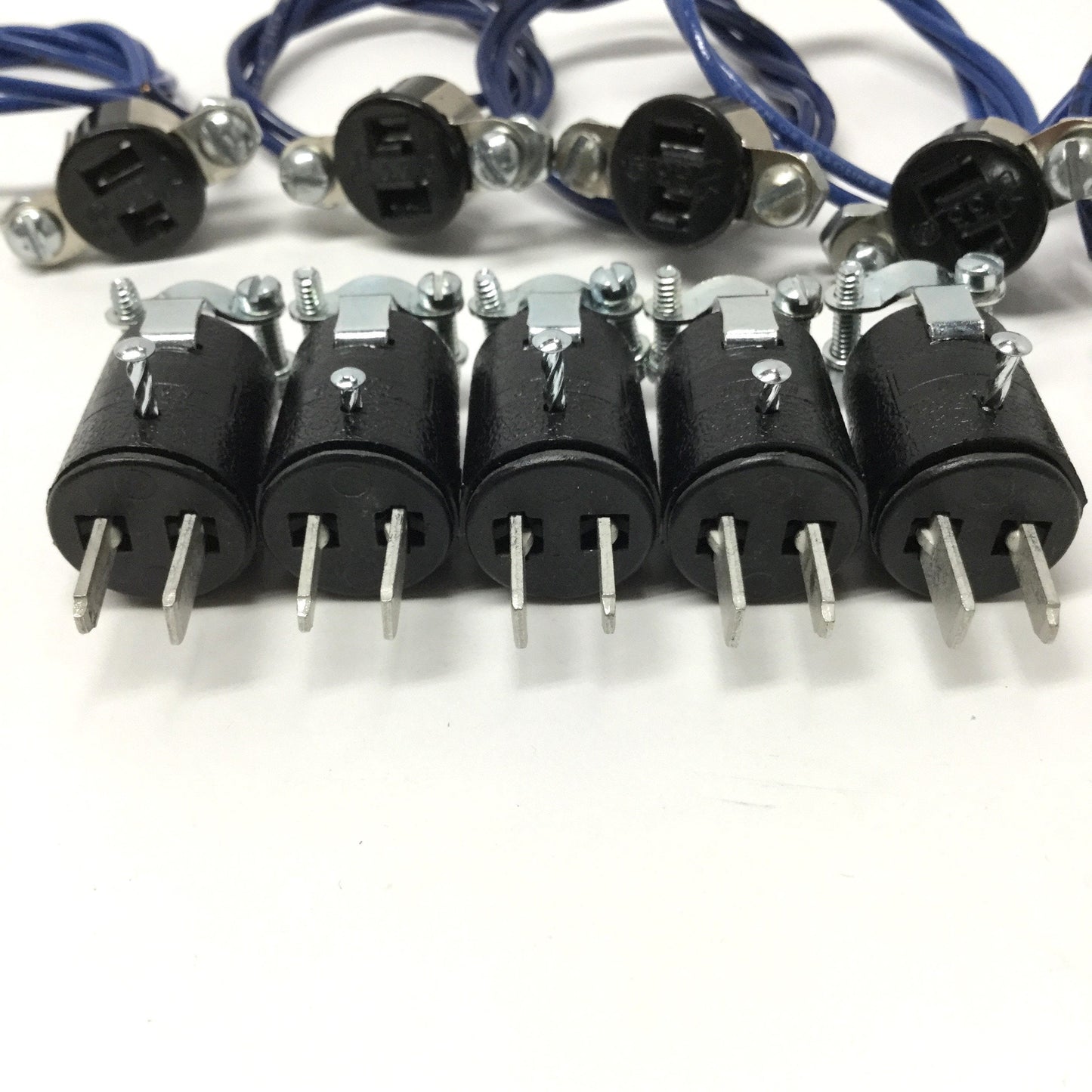 New – Open box Lot of 5 Cinch Jones P-302-CCT/S-302-AB Plug and Sockets, 2-Pin, 250VAC 10A