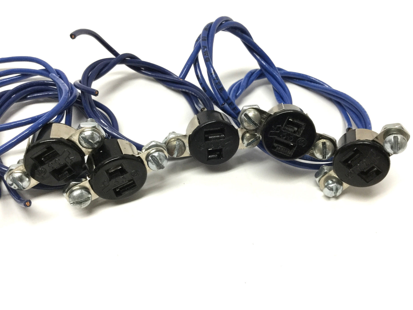 New – Open box Lot of 5 Cinch Jones P-302-CCT/S-302-AB Plug and Sockets, 2-Pin, 250VAC 10A