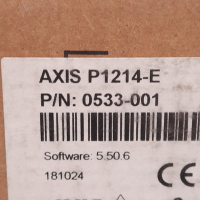 New AXIS P1214-E Network Camera, 1/4in RGB CMOS, 25/30FPS, 1280x720, 8-28VDC PoE