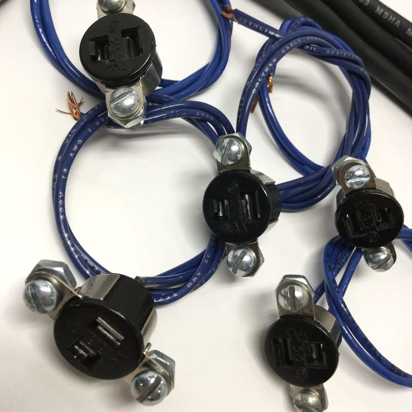 Used Lot of 5 Cinch Jones P-302-CCT/S-302-AB Plug and Sockets, 2-Pin, 250VAC 10A