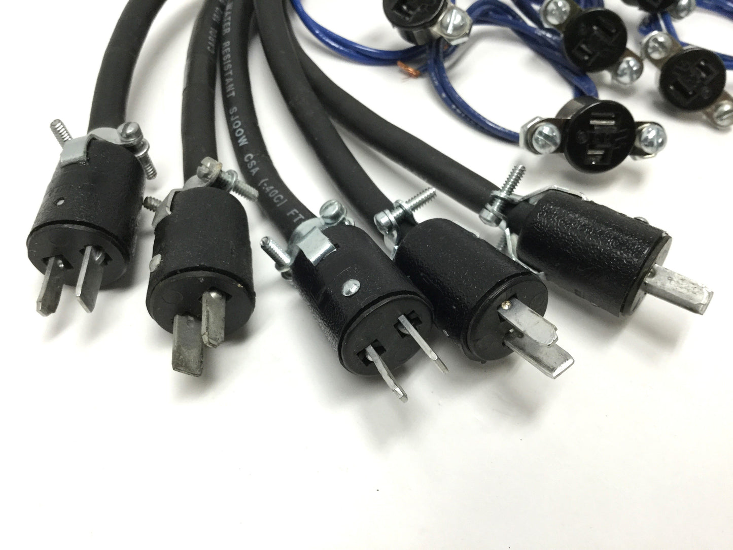 Used Lot of 5 Cinch Jones P-302-CCT/S-302-AB Plug and Sockets, 2-Pin, 250VAC 10A