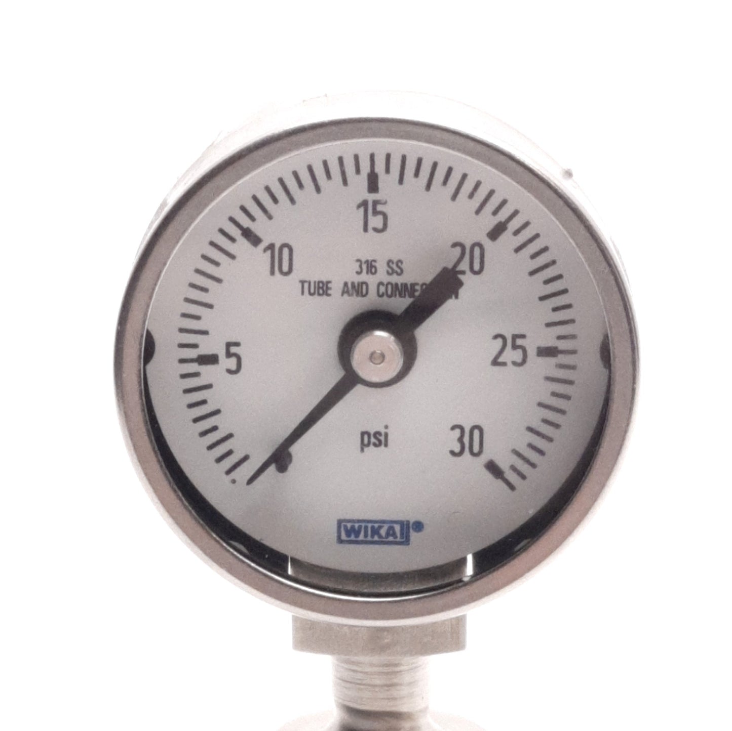 Used Wika M932.2C-A-PG321Z-U-A81A2 Sanitary Gauge, 0-30psi, 3/4in Tri-Clamp