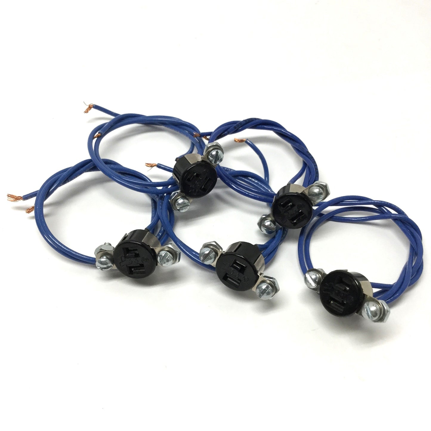 New – Open box Lot of 5 Cinch Jones S-302-AB Power Connector Sockets, 2-Pin Female, 250VAC 10A