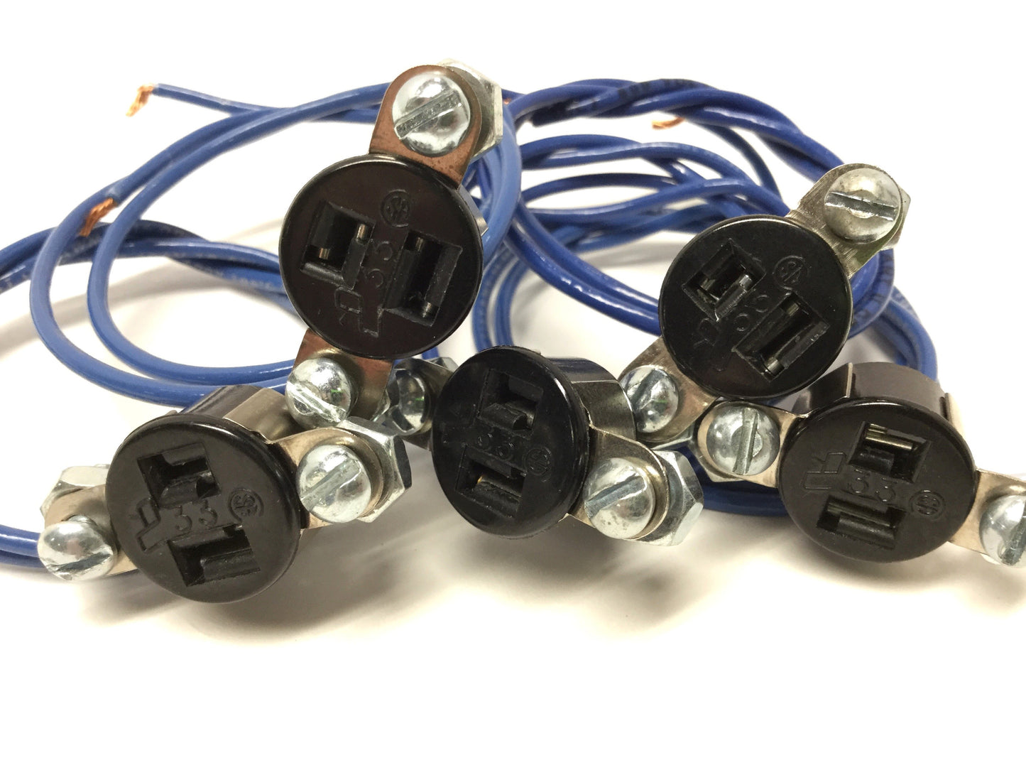 New – Open box Lot of 5 Cinch Jones S-302-AB Power Connector Sockets, 2-Pin Female, 250VAC 10A