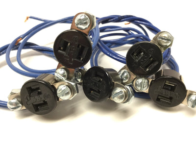 New – Open box Lot of 5 Cinch Jones S-302-AB Power Connector Sockets, 2-Pin Female, 250VAC 10A