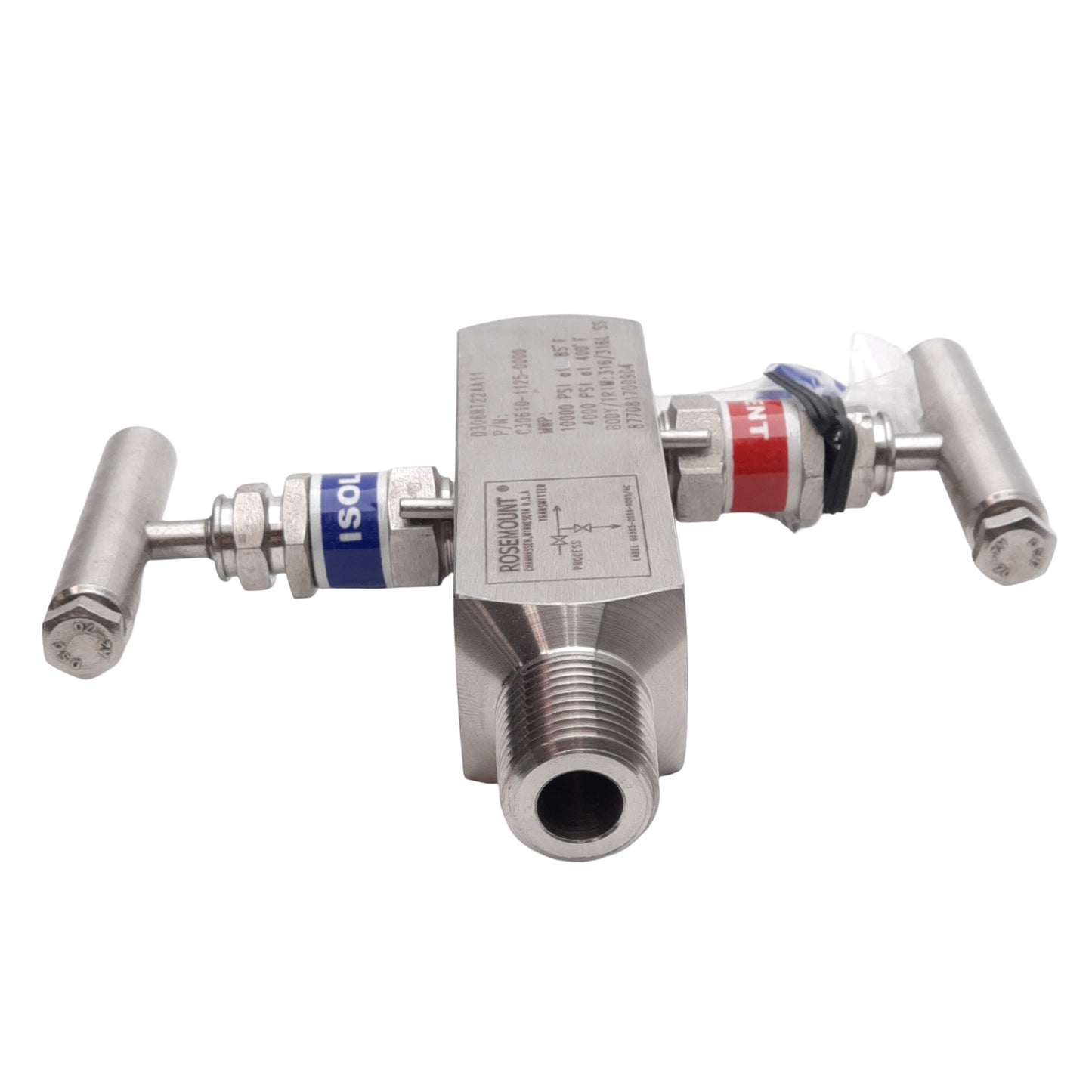 New – Open box Rosemount 0306RT22AA11 In-Line Manifold, 2-Valve, 10000PSI @ 85°F, 1/4-14 ANPT