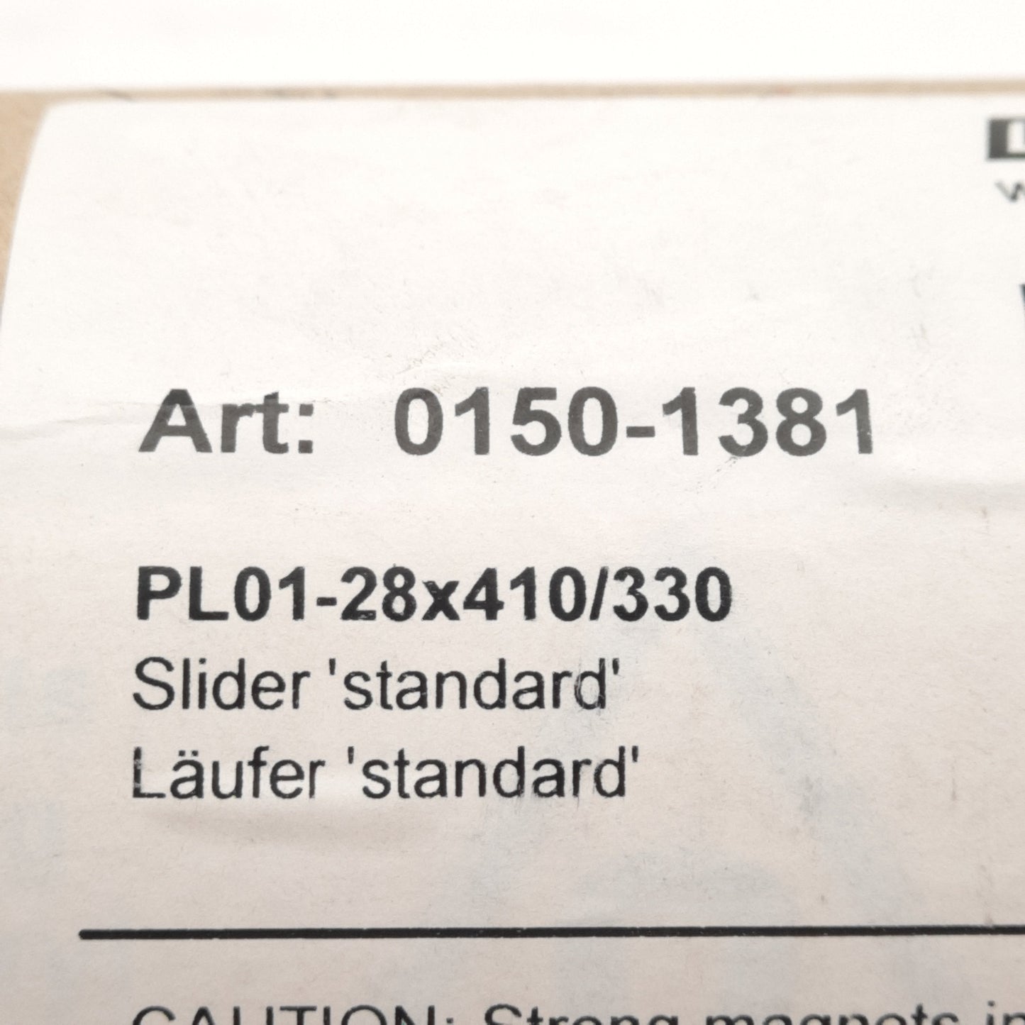 Used LinMot PL01-28x410/330 Slider 'Standard' For Linear Motor, ø28mm x 410mm