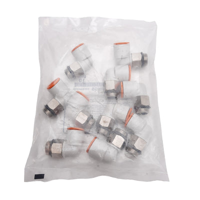 New Lot of 10 SMC KQ2L13-U03N Elbow Fitting -100kPa~1.0MPa, ø1/2in One-Touch, 3/8UNI