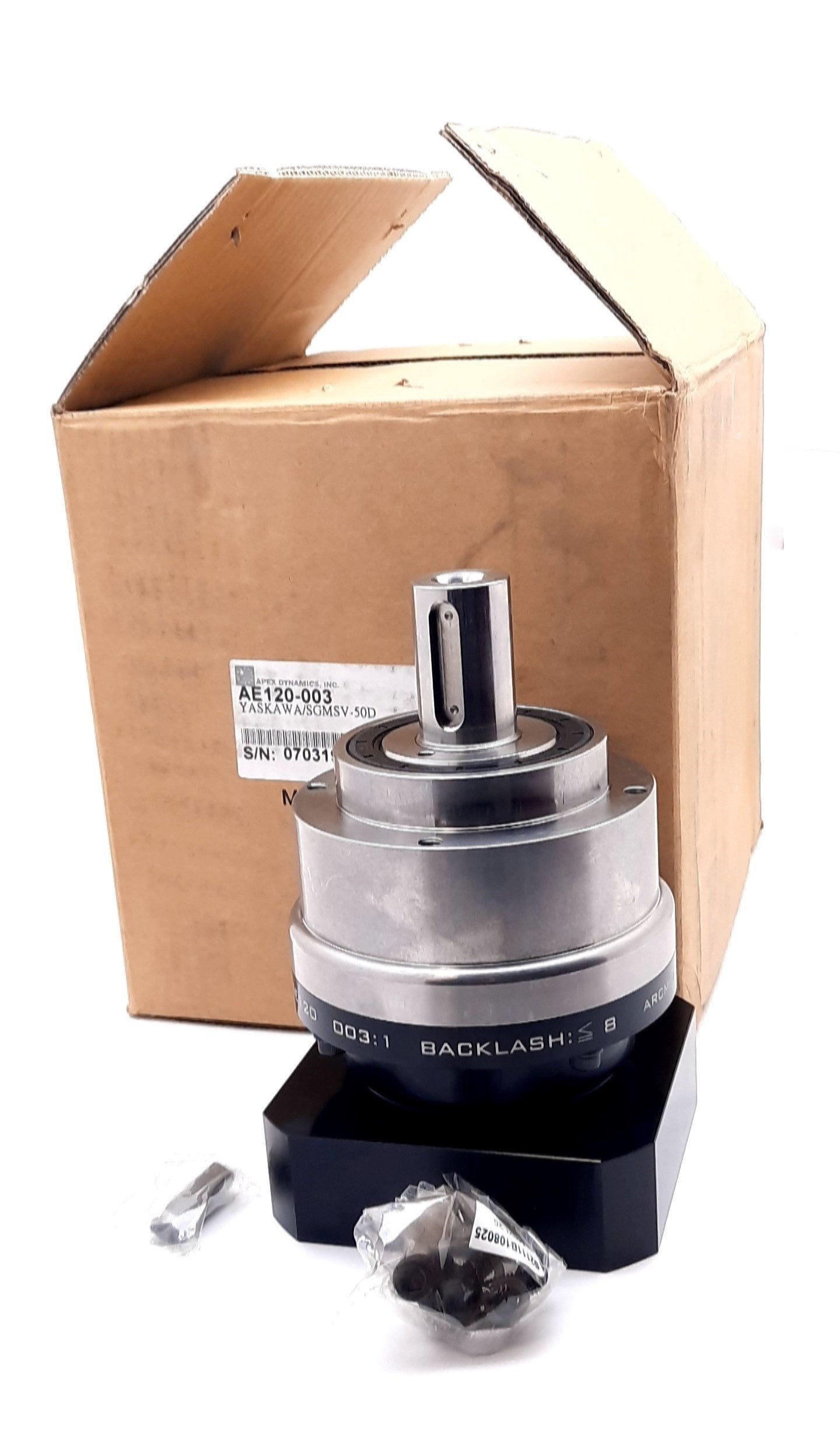 New Apex Dynamics AE120-003 Planetary Gearbox 2 Stage 3:1 Ratio 63dB 6100N, 3350N