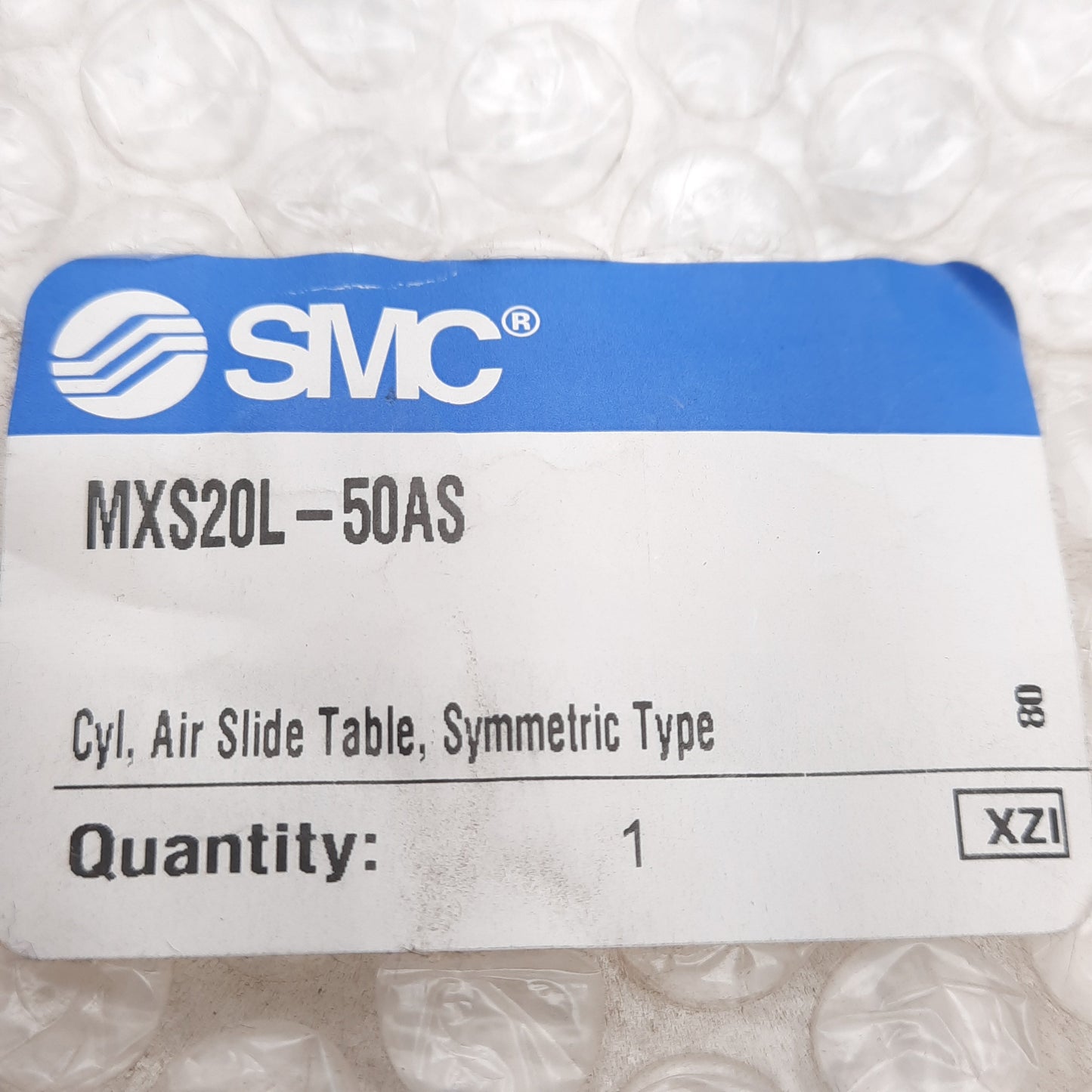 New SMC MXS20L-50AS Symmetric Type Air Slide Table, ø20mm Bore, 50mm Stroke, Rc1/8