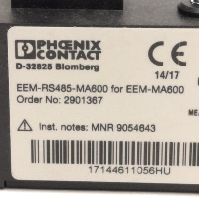 New – Open box Phoenix Contact EEM-RS485-MA600 2901367 Communication Module For EEM-MA600