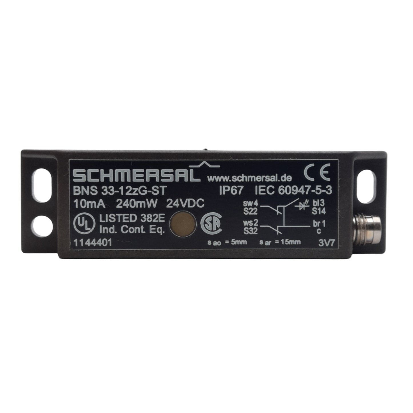 New Schmersal BNS 33-12zG-ST Coded Magnet Sensor, 1NO + 2NC, M8 4-Pin Male, 24VDC