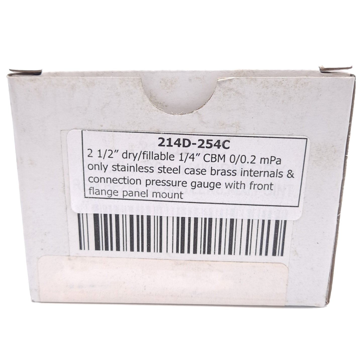 New PIC 214D-254C Pressure Gauge, ø2-1/2in Dial, 1/4in NPT, 0-30psi Range