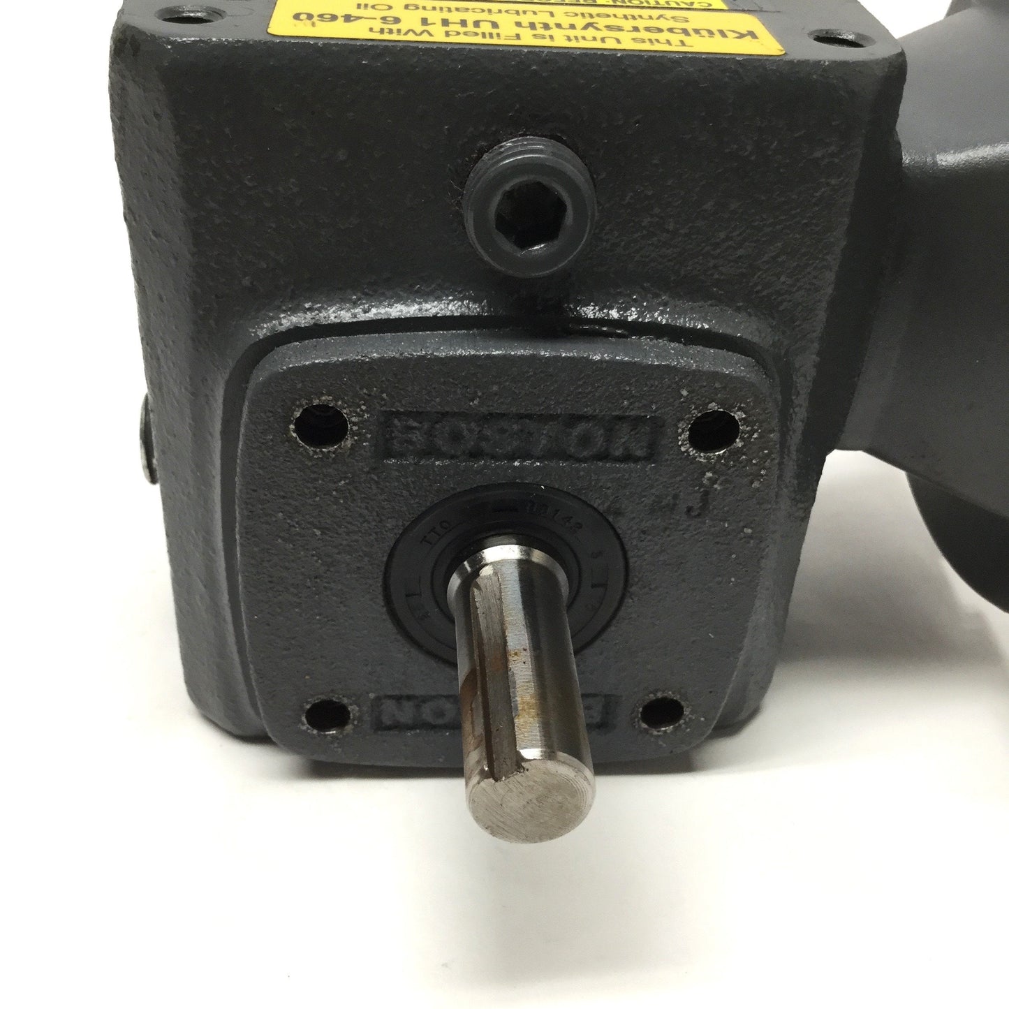 Used Boston F71015KPB4G6 Right-Angle Flanged Quill Gearhead 42CZ Frame, 15:1 Ratio