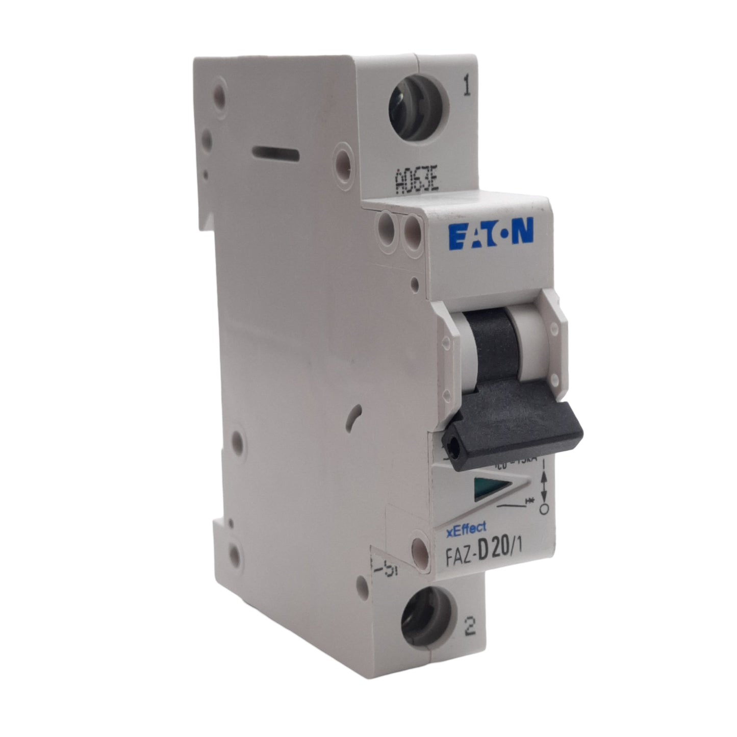 New – Open box Eaton FAZ-D20/1-SP Circuit Breaker, 1-Pole, D-Curve, 20A 277VAC/48VDC, DIN Rail