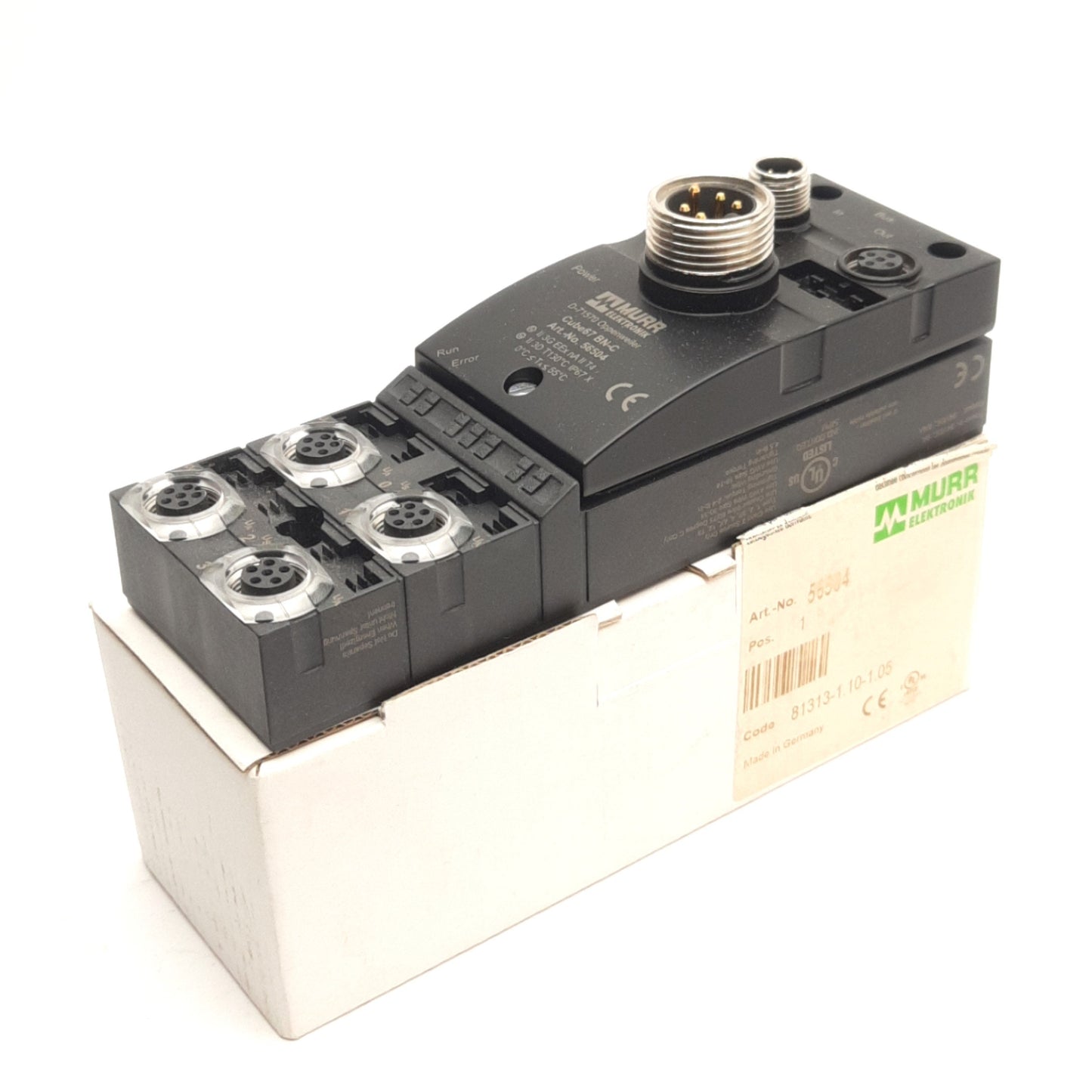 New Murr Elektronik 56504 Cube 67 BUS Node, 7/8" 5-Pin, M12, 24VDC 9A Supply