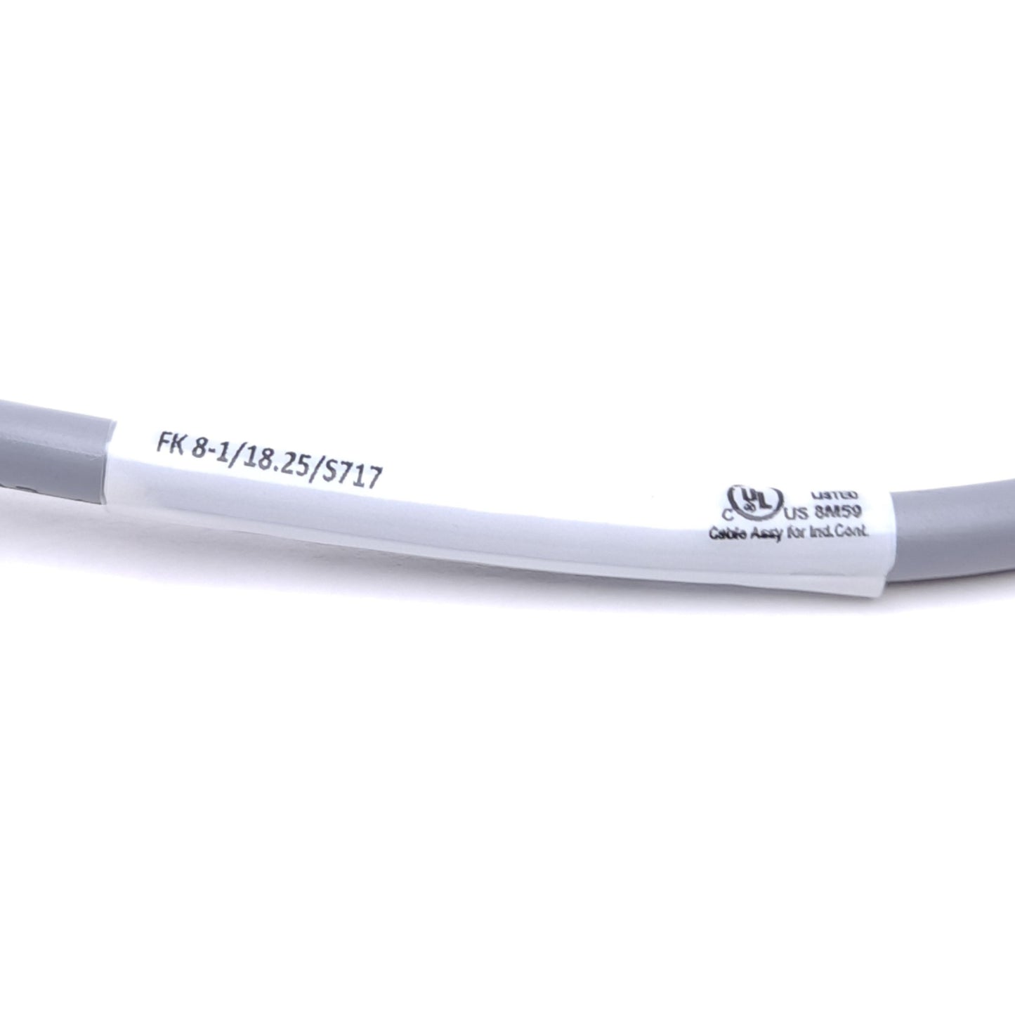 New Turck FK 8-1/18.25/S717 U-75487 Receptacle, M12 8-Pin Female to Flying Leads, 1m