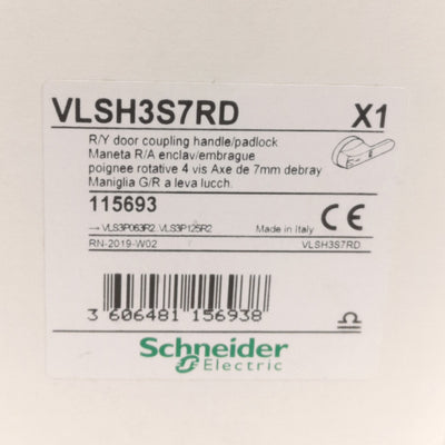 New Schneider Electric VLSH3S7RD Pistol Grip Disconnect Handle ø70mm, 7mm Shaft