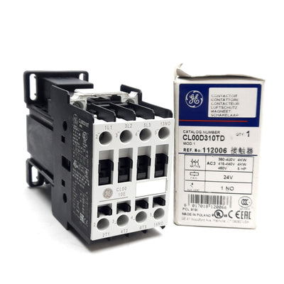 New General Electric CL00D310TD Contactor, 3-Pole + NO Aux, 25A Contact, 24VDC Coil
