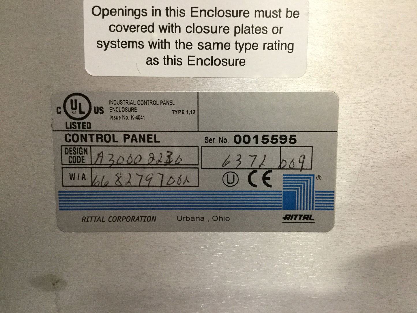 Used Rittal CP 6372.009 Comfort Operator Panel/Keyboard Housing 455mm x 352mm x 85mm