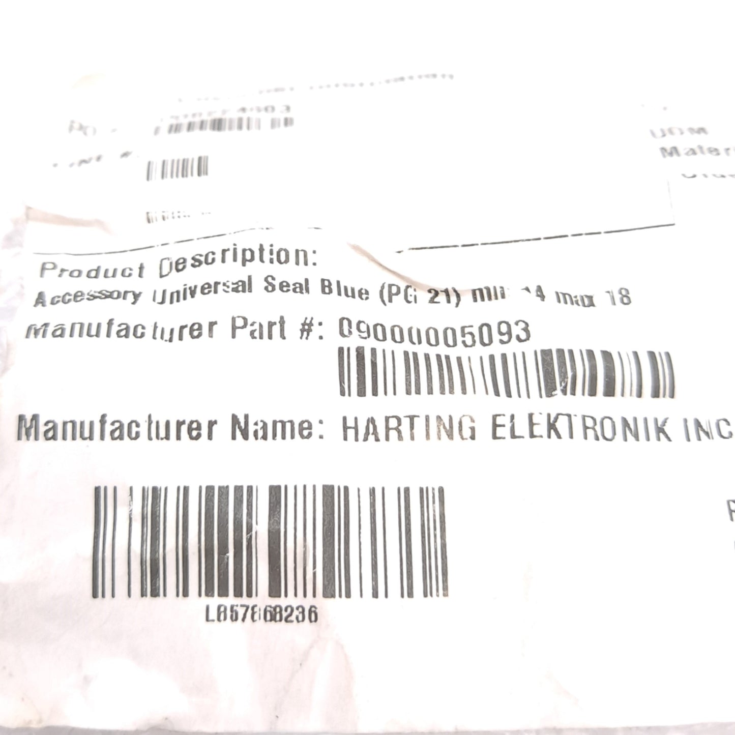 New – Open box Harting 09000005093 Cable Gland, PG21 Thread, 14-18mm Clamping Range