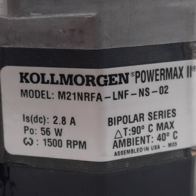 New – Open box Kollmorgen M21NRFA-LNF-NS-02 POWERMAX II Stepper Motor 1.8°/Step, 35VDC, NEMA 23