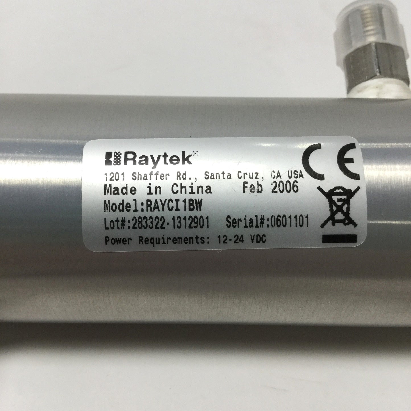 Used Raytek RAYCI1BW Infrared Temperature Sensor Type J T/C 30 to 500°C, Water Cooled
