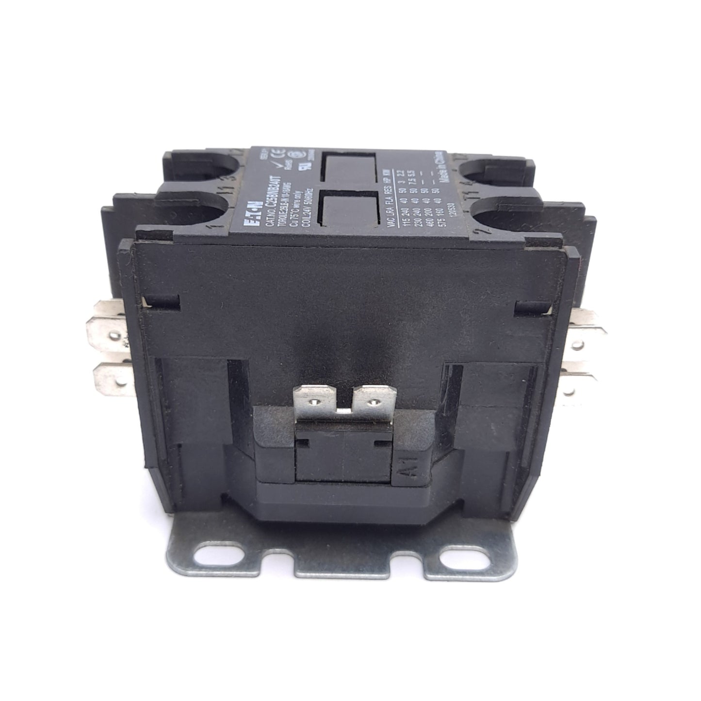 Used Eaton C25BNB240T Definite Purpose Contactor, 2-Pole, 40A, 2 NO, 24VAC Coil