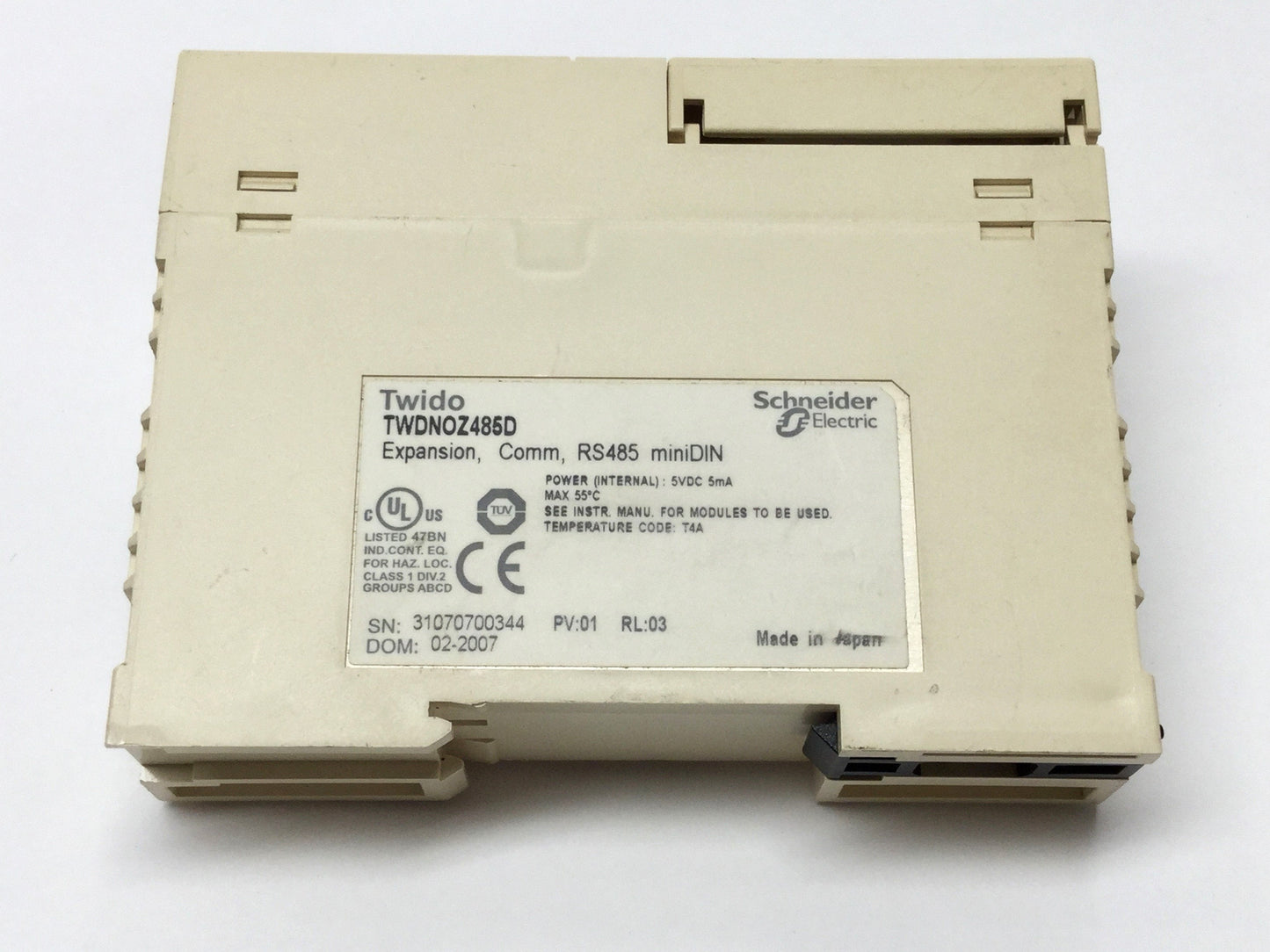 Used Schneider TWDNOZ485D Twido Serial Comm Interface Module RS485 miniDIN 8-Pin