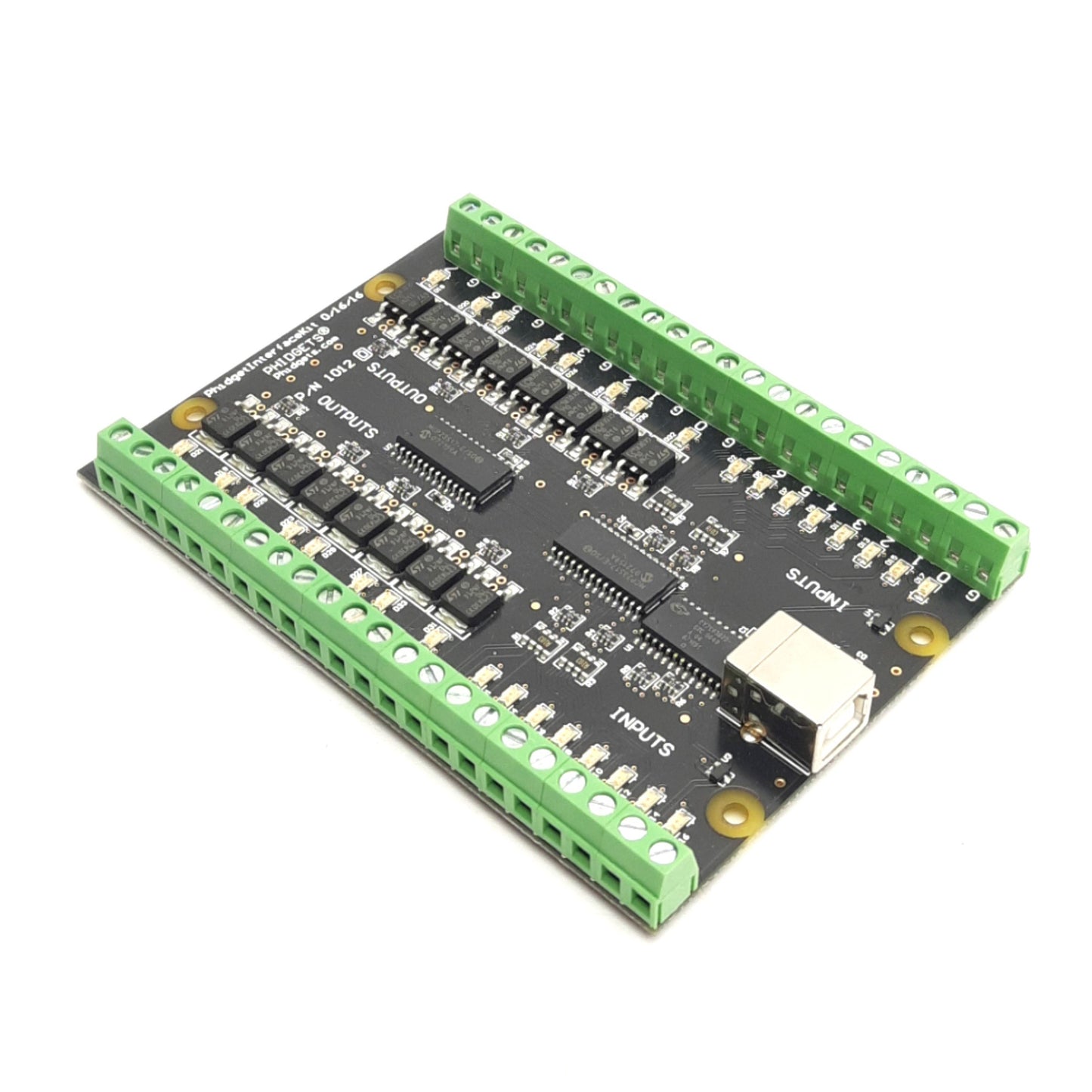 Used Phidgets 0/16/16 1012_0 Digital Interface Kit, 30VDC 2A Max, 15-Channels, USB-B