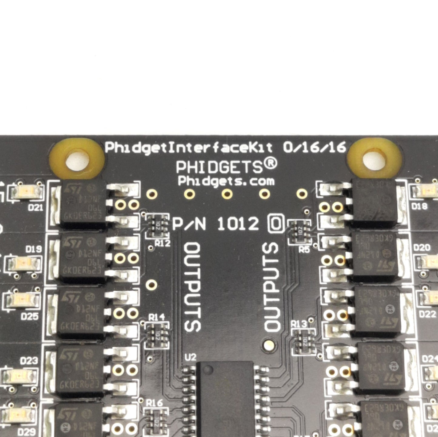 Used Phidgets 0/16/16 1012_0 Digital Interface Kit, 30VDC 2A Max, 15-Channels, USB-B