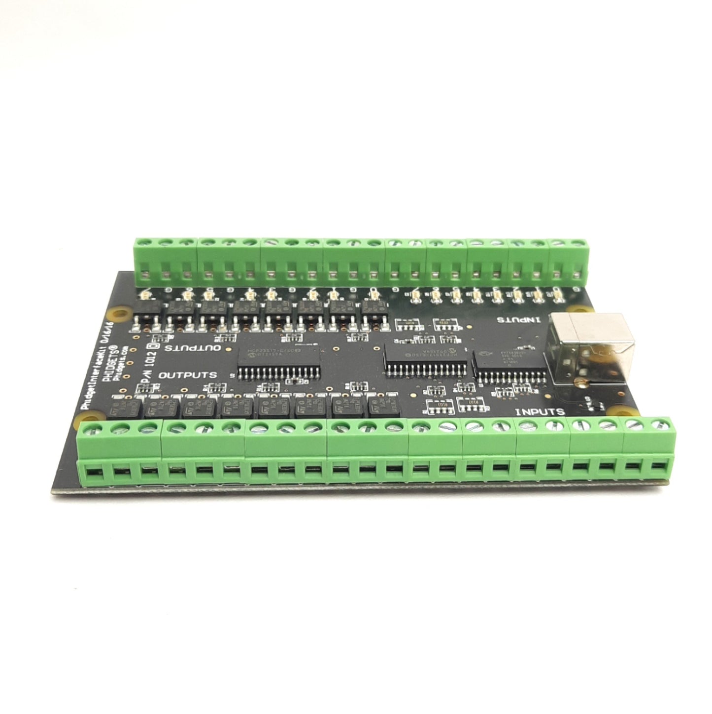 Used Phidgets 0/16/16 1012_0 Digital Interface Kit, 30VDC 2A Max, 15-Channels, USB-B