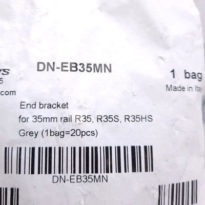 New Lot of 20 Automation Direct DN-EB35MN Terminal Block End Bracket, 9mm Width