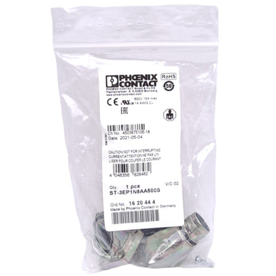 New Phoenix Contact ST-3EP1N8AA500S 1620444 Connector, M17 4-Pin Female, Front Mount