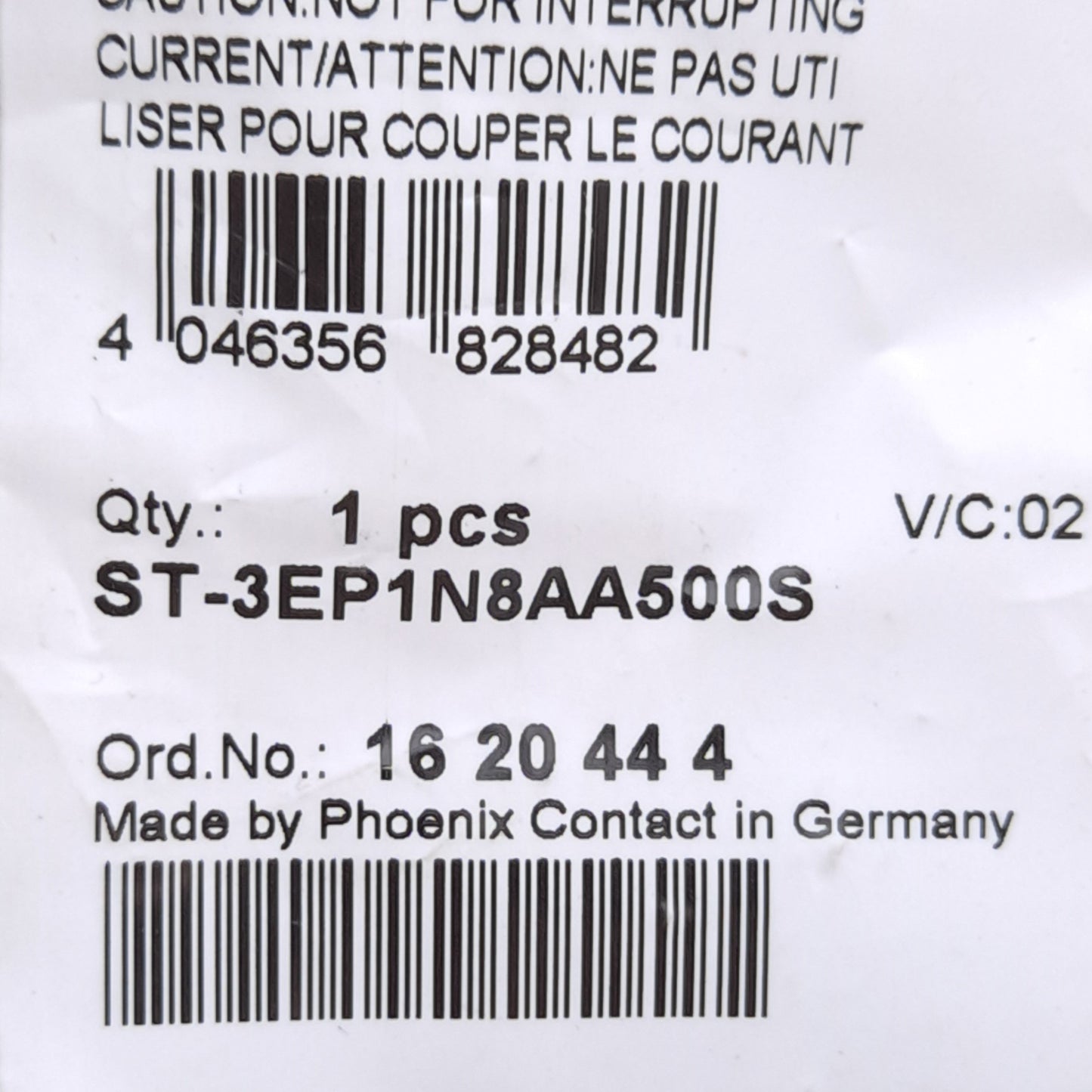New Phoenix Contact ST-3EP1N8AA500S 1620444 Connector, M17 4-Pin Female, Front Mount